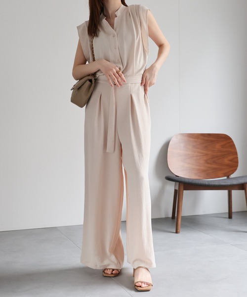 6010【美品】かぐれ　オールインワン　つなぎ　リネン　麻　ベージュ　ナチュラル 6010【美品】かぐれ オールインワン つなぎ リネン 麻 ベージュ
