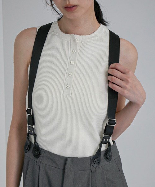 feepur(フェピュール)の「【ハンドウォッシャブル】ヘンリーニットタンク(タンクトップ・レディース・アイボリー/チャコールグレー・MEDIUM)」の17枚目の写真