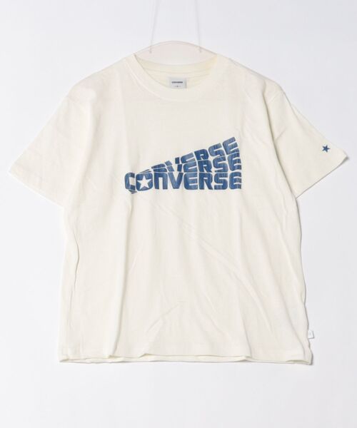CONVERSE(コンバース)の「【CONVERSE/コンバース】ネップスラブ アーカイブロゴ Tシャツ(Tシャツ/カットソー・レディース・オフホワイト/ブルー・MEDIUM)」の17枚目の写真