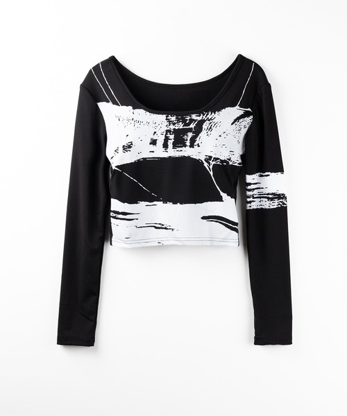 me+em select(ミームセレクト)の「【 2color 】ヴィンテージプリントショートリブTシャツ / vintage print short lib t-shirt(Tシャツ/カットソー・レディース・ブラック/ホワイト・FREE)」の10枚目の写真