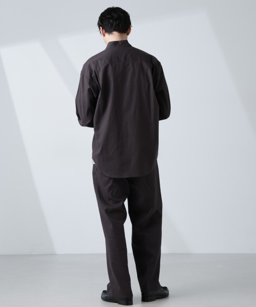 NANO universe(ナノユニバース)の「「BELGIUM LINEN FABRICS」リネンコットンスタンドカラーシャツ(シャツ/ブラウス・メンズ・ホワイト/ピンク/ブラック/ライトブルー・S/M/L)」の18枚目の写真