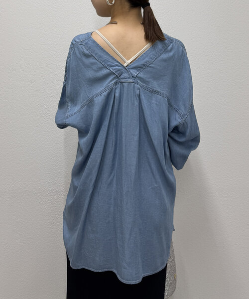 Loungdressデニムシャツ セール】カラーレスデニムシャツ(シャツ/ブラウス