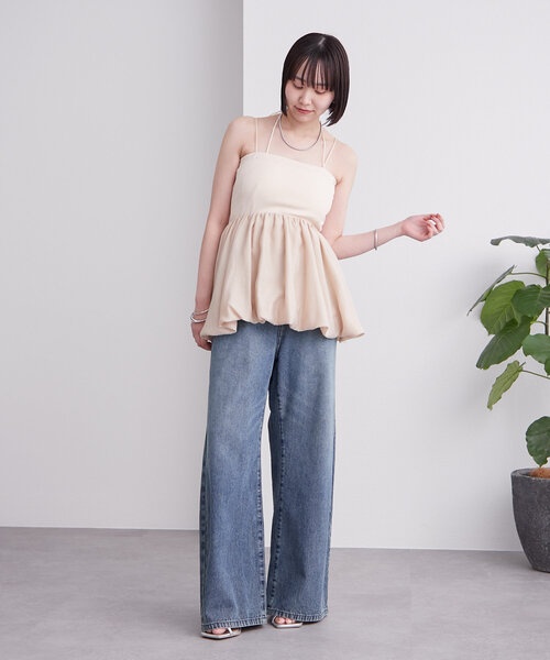 mystic(ミスティック)の「ベアバルーンビスチェ(シャツ/ブラウス・レディース・ベージュ/アイボリー/ブラック/ベージュ系その他2/グレー/チャコールグレー・FREE)」の15枚目の写真