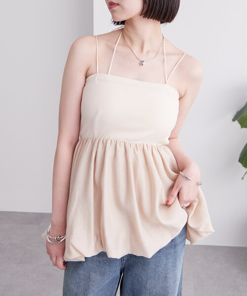 mystic(ミスティック)の「ベアバルーンビスチェ(シャツ/ブラウス・レディース・ベージュ/アイボリー/ブラック/ベージュ系その他2/グレー/チャコールグレー・FREE)」の18枚目の写真