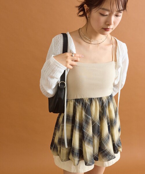 mystic(ミスティック)の「ベアバルーンビスチェ(シャツ/ブラウス・レディース・ベージュ/アイボリー/ブラック/ベージュ系その他2/グレー/チャコールグレー・FREE)」の22枚目の写真