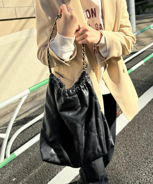 SLOBE IENA（スローブイエナ）の「《追加3》SLOBE キルティングバッグ（トートバッグ・レディース・ブラック・FREE）」の19枚目の写真