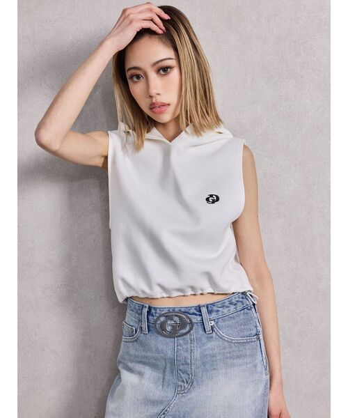 GYDA（ジェイダ）の「GD MOLDスカートライクデニムショートパンツ（デニムスカート・レディース・ライトブルー/インディゴブルー・X-SMALL/SMALL/MEDIUM）」の6枚目の写真