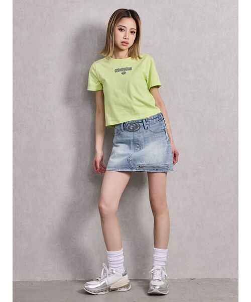 GYDA（ジェイダ）の「GD MOLDスカートライクデニムショートパンツ（デニムスカート・レディース・ライトブルー/インディゴブルー・X-SMALL/SMALL/MEDIUM）」の11枚目の写真