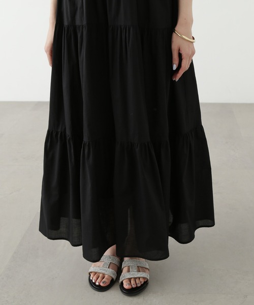 N.(N. Natural Beauty Basic)(エヌエヌナチュラルビューティーベーシック)の「【PS/低身長サイズ】コットンVネックティアードワンピース(ワンピース・レディース・オレンジ/ブラック/ブルー・SMALL/MEDIUM/PS)」の15枚目の写真