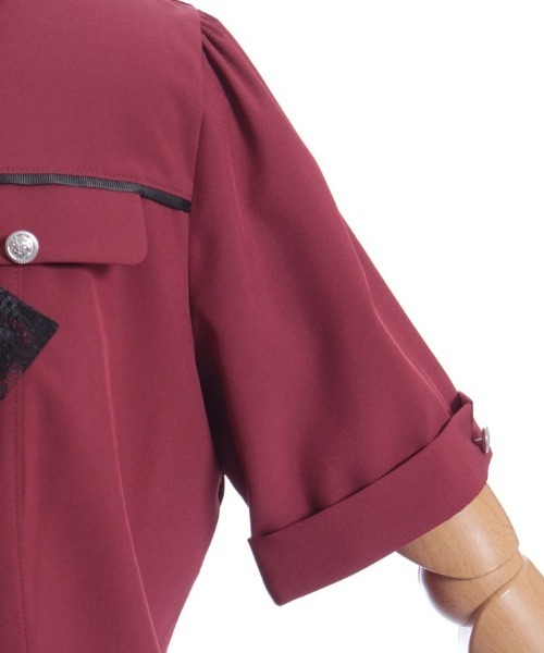 axes femme（アクシーズファム）の「フリルジャボ付配色ラインブラウス（シャツ/ブラウス・レディース・ホワイト/ネイビー/レッド・FREE）」の6枚目の写真