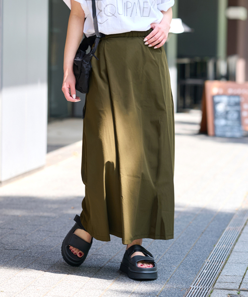 THOUSAND MILE(サウザンドマイル)の「《追加2》【THOUSAND MILE/サウザンドマイル】WAVE ADJUST SKIRT(スカート・レディース・ブラック/カーキ・FREE)」の2枚目の写真