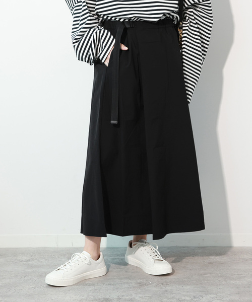 THOUSAND MILE(サウザンドマイル)の「《追加2》【THOUSAND MILE/サウザンドマイル】WAVE ADJUST SKIRT(スカート・レディース・ブラック/カーキ・FREE)」の1枚目の写真