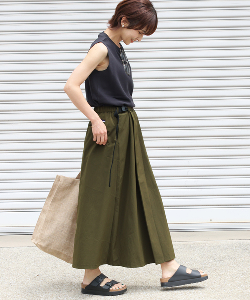 THOUSAND MILE(サウザンドマイル)の「《追加2》【THOUSAND MILE/サウザンドマイル】WAVE ADJUST SKIRT(スカート・レディース・ブラック/カーキ・FREE)」の8枚目の写真