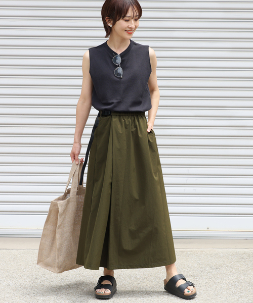 THOUSAND MILE(サウザンドマイル)の「《追加2》【THOUSAND MILE/サウザンドマイル】WAVE ADJUST SKIRT(スカート・レディース・ブラック/カーキ・FREE)」の7枚目の写真