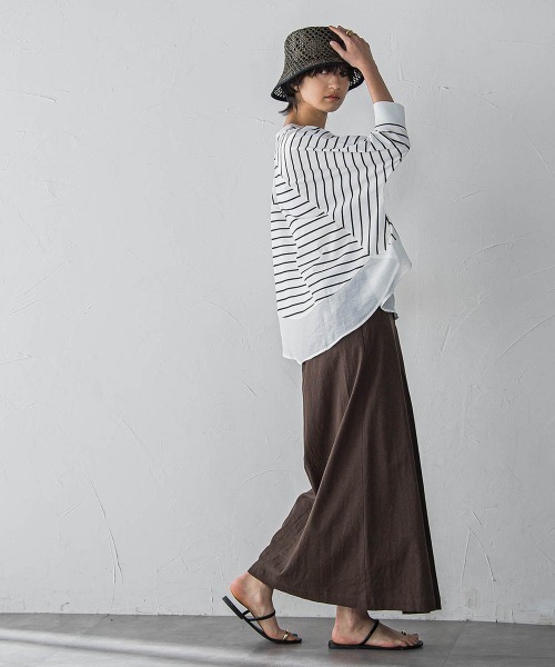 MAYSON GREY(メイソングレイ)の「7分袖ドライコットン裾ドッキングドルマンプルオーバー(Tシャツ/カットソー・レディース・ホワイト/ホワイト系その他/ライトグレー・M)」の19枚目の写真