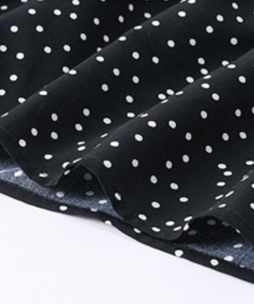 Petitjo（プッチージョ）の「小さいサイズ　総柄カシュクールティアードワンピース　低身長さん・小柄女性（ワンピース・レディース・ドット/ブラック系1・PSS/PS/PM/PL）」の17枚目の写真