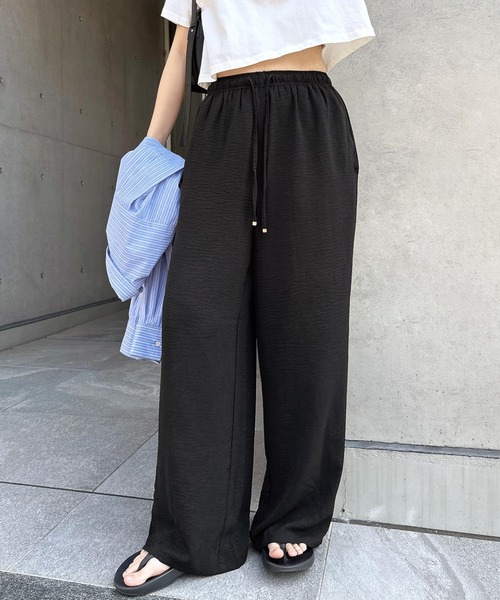 andme(アンドミー)の「【新色追加】イージーワイドパンツ【UVカット/接触冷感/吸水速乾】(その他パンツ・レディース・モカ/オフホワイト/ブラック/ダークブラウン/キナリ・M/L)」の12枚目の写真