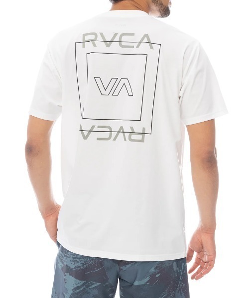 RVCA（ルーカ）の「【RVCA/ルーカ】 25SS ILL ESCAPE SQUARE SFST/水陸両用バックプリント半袖ラッシュガード・サーフT(水着)（ラッシュガード・メンズ・ブラック/ホワイト・LARGE/MEDIUM/SMALL）」の2枚目の写真