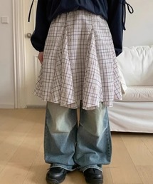 ミディアム丈チェック柄スカート