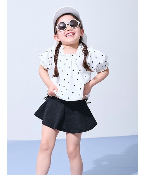 petit main(プティマイン)の「【SWIM】ハートパフスリーブタンキニ(水着・キッズ・アイボリー/レッド・90cm/120cm/130cm/100cm/110cm/80cm)」の17枚目の写真