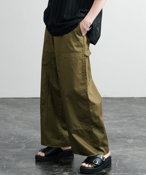 ダブルニーバギーワイドチノパンツ
