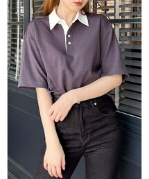 「dazzlin」 半袖ポロシャツ FREE ネイビー レディース dazzlin 「dazzlin」 半袖ブラウス FREE ネイビー レディース