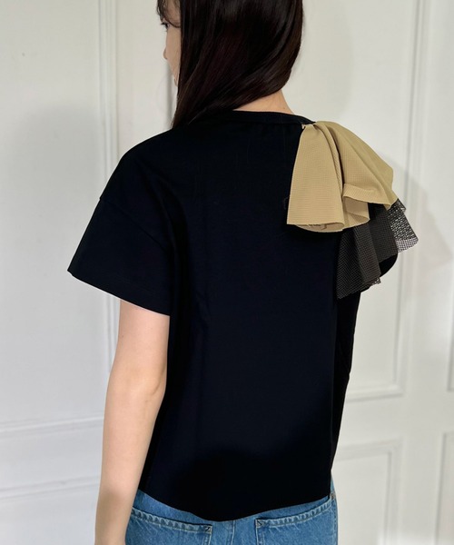 mien（ミアン）の「【mien別注】プリントフリルTee（Tシャツ/カットソー・レディース・ブラック/オフホワイト・38）」の14枚目の写真