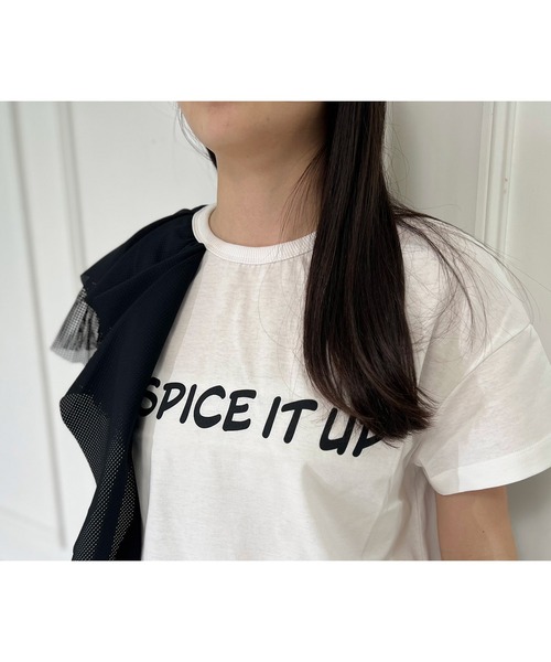 mien（ミアン）の「【mien別注】プリントフリルTee（Tシャツ/カットソー・レディース・ブラック/オフホワイト・38）」の18枚目の写真
