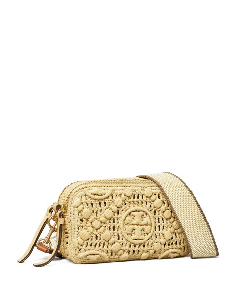 国内直営**Tory Burch**ミラー ラフィア ミニクロスボディバッグ TORY BURCH ショルダーバッグ バッグ Tモノグラム ミラー