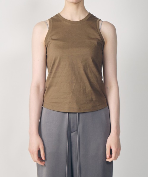 LE CIEL BLEU（ルシェルブルー）の「タンクサークルカットアウト / Tank Circle Cut Out（Tシャツ/カットソー・レディース・ホワイト/カーキ/ブラック・36/38）」の13枚目の写真