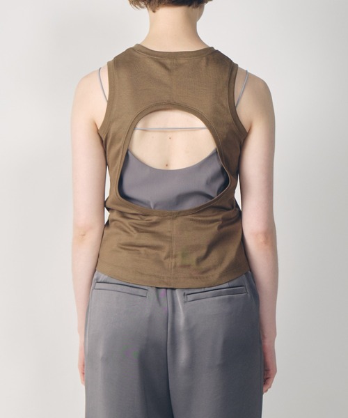 LE CIEL BLEU（ルシェルブルー）の「タンクサークルカットアウト / Tank Circle Cut Out（Tシャツ/カットソー・レディース・ホワイト/カーキ/ブラック・36/38）」の16枚目の写真