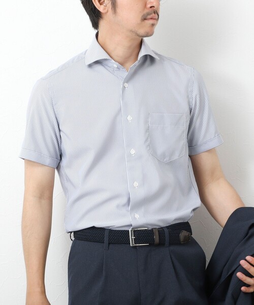 NOLLEY’S（ノーリーズ）の「《ビジカジ対応》【SMART TECH】吸水速乾 イージーアイロンWD SS 25SS（ビジネスシャツ・メンズ・ホワイト/ブルー/ライトブルー/ブルー系その他・S/M/L/XL）」の4枚目の写真