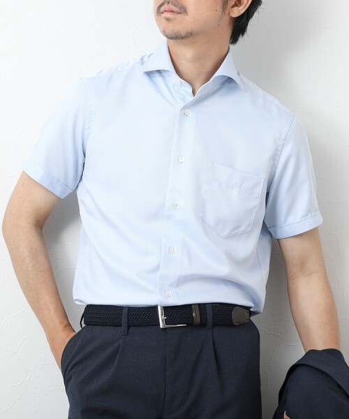 NOLLEY’S（ノーリーズ）の「《ビジカジ対応》【SMART TECH】吸水速乾 イージーアイロンWD SS 25SS（ビジネスシャツ・メンズ・ホワイト/ブルー/ライトブルー/ブルー系その他・S/M/L/XL）」の2枚目の写真