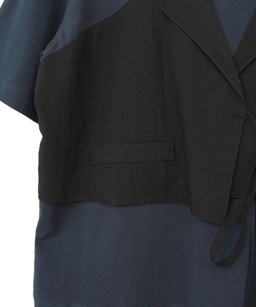 Editt by YECCA VECCA（エディットバイイェッカヴェッカ）の「ビスチェレイヤード風デザインTee（Tシャツ/カットソー・レディース・ブラック/ホワイト/ネイビー・FREE）」の9枚目の写真