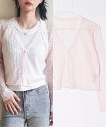 L LABEL（エルラベル）の「シアーリブカーディガン（カーディガン/ボレロ）」