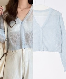 L LABEL（エルラベル）の「シアーリブカーディガン（カーディガン/ボレロ）」