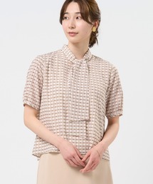 TOKYO SHIRTS | ボウタイプリントブラウス 五分袖(シャツ/ブラウス)