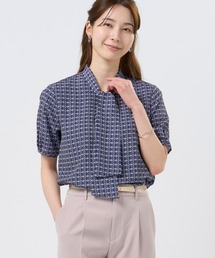 TOKYO SHIRTS | ボウタイプリントブラウス 五分袖(シャツ/ブラウス)