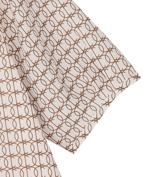 TOKYO SHIRTS（トウキョウシャツ）の「ボウタイプリントブラウス 五分袖（シャツ/ブラウス・レディース・ネイビー/ベージュ・S/M/L）」の9枚目の写真