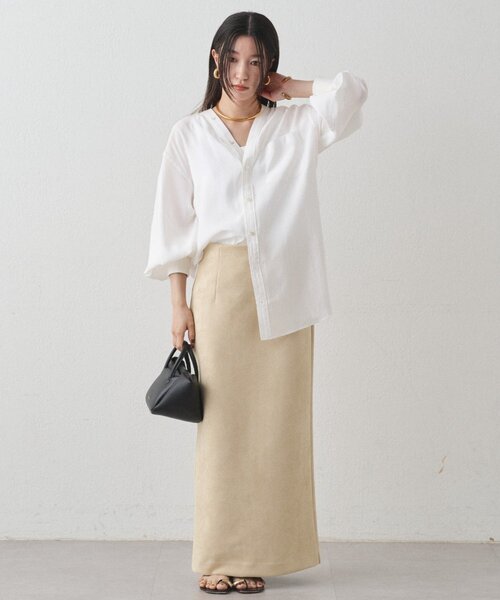 LOUNGEDRESS（ラウンジドレス）の「フェイクスウェードスカート（スカート・レディース・キャメル/ベージュ・SMALL/MEDIUM）」の9枚目の写真