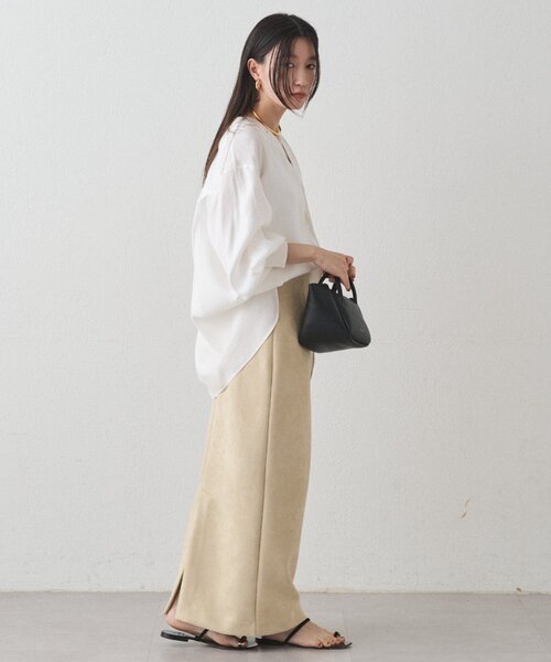 LOUNGEDRESS（ラウンジドレス）の「フェイクスウェードスカート（スカート・レディース・キャメル/ベージュ・SMALL/MEDIUM）」の8枚目の写真