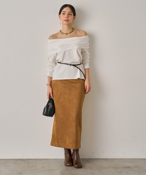 LOUNGEDRESS（ラウンジドレス）の「フェイクスウェードスカート（スカート・レディース・キャメル/ベージュ・SMALL/MEDIUM）」の5枚目の写真