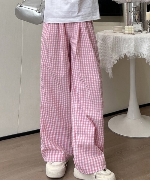 Ritzy(リッツィー)の「チェック柄 リラックスワイドパンツ(その他パンツ・レディース・ブラック/ブルー/サックスブルー/ピンク・M/L/S)」の11枚目の写真
