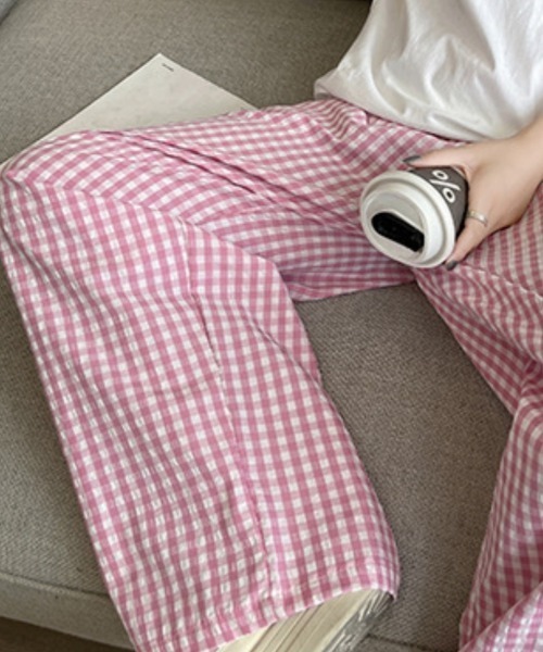 Ritzy(リッツィー)の「チェック柄 リラックスワイドパンツ(その他パンツ・レディース・ブラック/ブルー/サックスブルー/ピンク・M/L/S)」の15枚目の写真