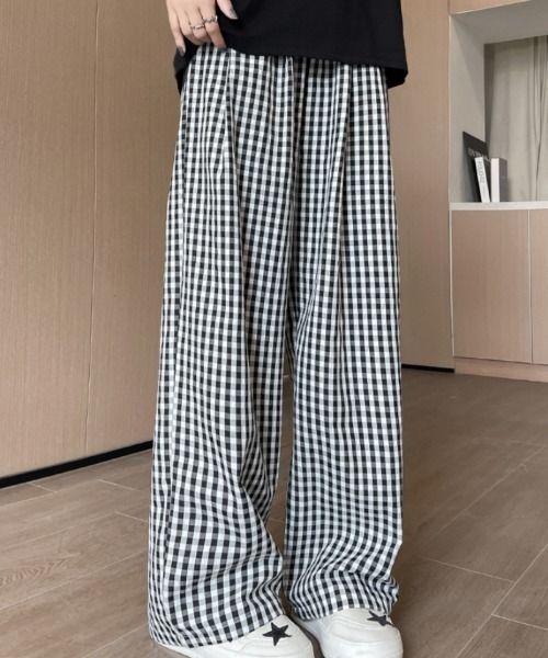 Ritzy(リッツィー)の「チェック柄 リラックスワイドパンツ(その他パンツ・レディース・ブラック/ブルー/サックスブルー/ピンク・M/L/S)」の17枚目の写真