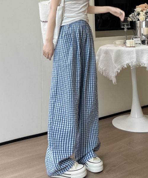 Ritzy(リッツィー)の「チェック柄 リラックスワイドパンツ(その他パンツ・レディース・ブラック/ブルー/サックスブルー/ピンク・M/L/S)」の22枚目の写真