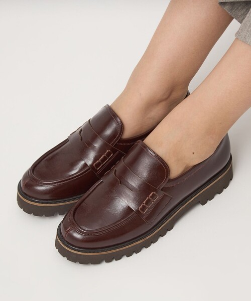 グリーンレーベルリラクシング　羊革　KC SHEEPLEATHER　L サイズ チャンキー ローファー / シューズ 撥水（ローファー）｜green