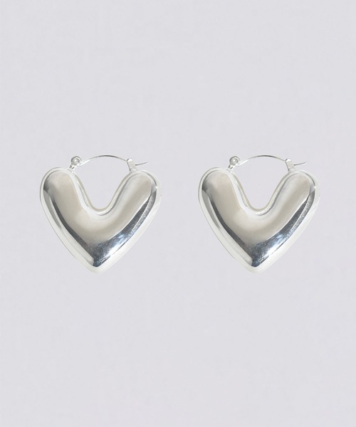 kiehtova(キエトヴァ)の「【kiehtova】round heart hoop pierce/ラウンドハート フープピアス KT21 ※(ピアス(両耳用)・レディース・シルバー・FREE)」の1枚目の写真