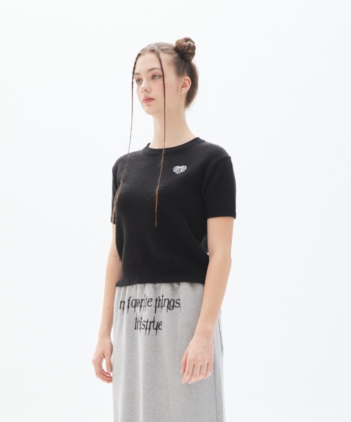 LUVISTRUE(ラヴイズトゥルー)の「PY LOGO WAPPEN KNIT(ニット/セーター・レディース・スカイブルー/ブラック・FREE)」の10枚目の写真