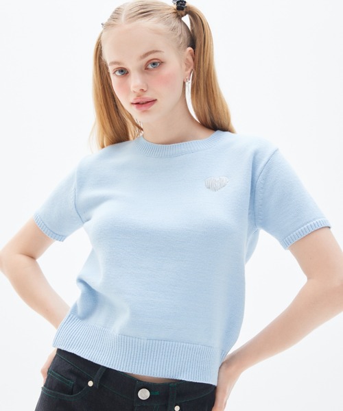 LUVISTRUE(ラヴイズトゥルー)の「PY LOGO WAPPEN KNIT(ニット/セーター・レディース・スカイブルー/ブラック・FREE)」の7枚目の写真